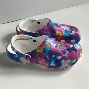 CROCS‎ Pink and Blue Water Shoes Vibrant Design Size Mens 13